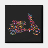 Motorrad mit Blume Magnet (Vorne)