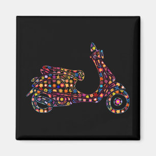 Motorrad mit Blume Magnet