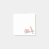 Motorrad mit Blume Post-it Klebezettel (Vorderseite)