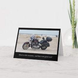 Motorrad mit der Beach Sympathy Card für Biker Karte