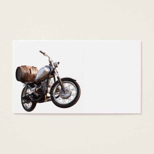 Motorrad mit einem Fass Wein (Vorderseite)