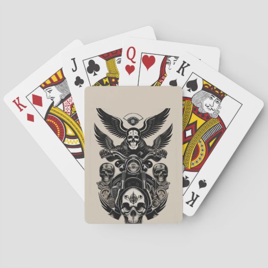 Motorrad mit Flügeln Spielkarten (Rückseite)