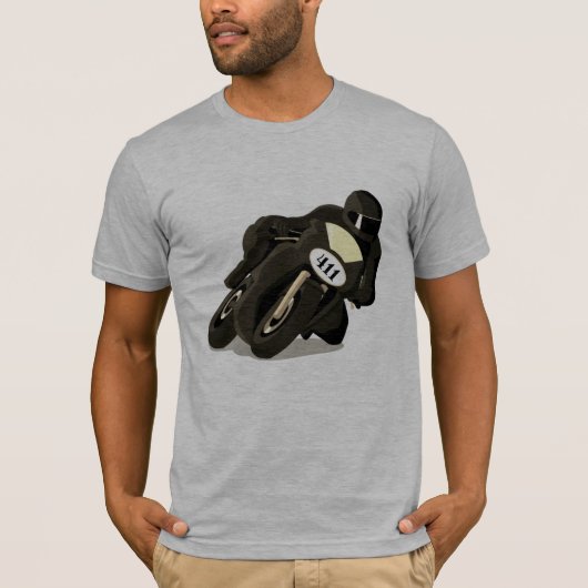 Motorrad mit individualisierbarer Zahlenplatte T-Shirt (Vorderseite)