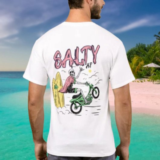 Motorrad mit Salty AF T-Shirt