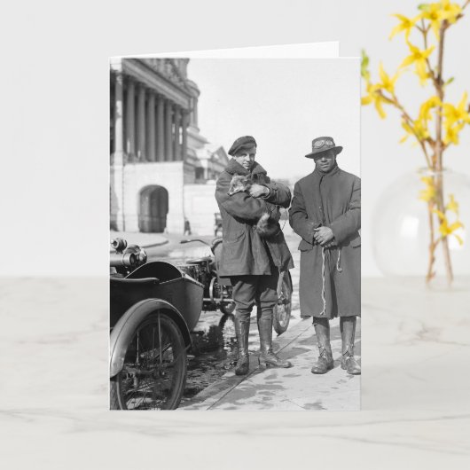 Motorrad mit Sidecar, 1918 Karte (Gelbe Blume)