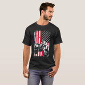 Motorrad mit US-amerikanischer Flagge Vierte 4. Ju T-Shirt (Vorne ganz)