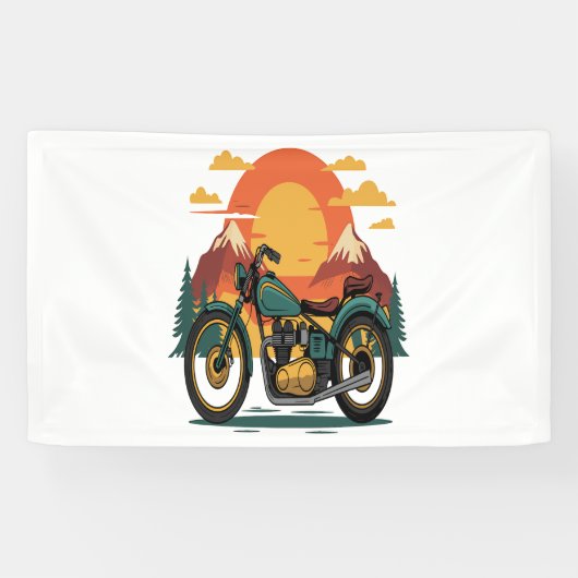 Motorrad mit US-Flagge, 4. Juli Banner (Horizontal)