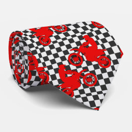 Motorrad-Motocross Racing Karo Flag Necktie Krawatte