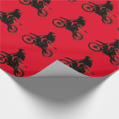 Motorrad-Motocross Roter Pop Kunst Geschenkpapier (Ecke)