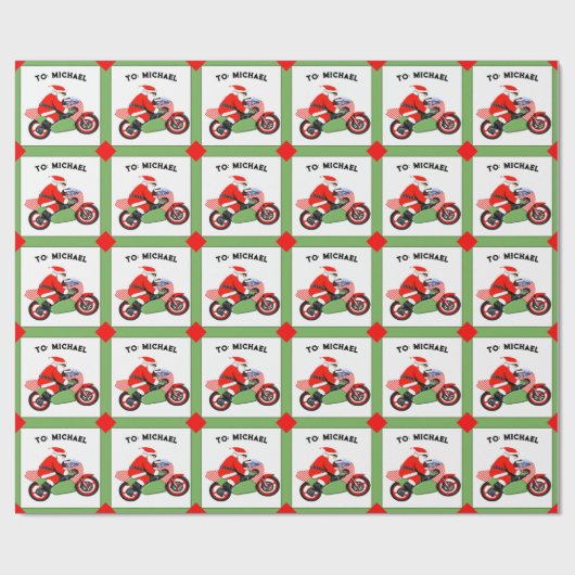 Motorrad Motocross Weihnachtsgeschenk Geschenkpapier (Flach)