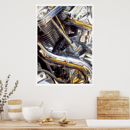 Motorrad-Motor, Plakat (Küche)