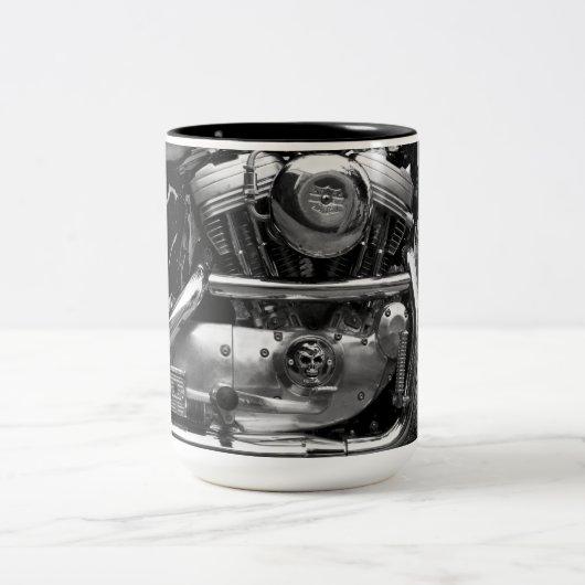 Motorrad-Motor-Tasse Zweifarbige Tasse (Mittel)