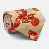 Motorrad-Motorrad-Liebe Orange Krawatte (Gerollt)