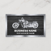 Motorrad-Motorrad-Mechanik aus dunkelgrauem Holz Visitenkarte (Vorderseite)