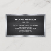 Motorrad-Motorrad-Mechanik aus schwarzem Mesh Visitenkarte (Rückseite)