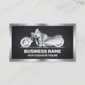 Motorrad-Motorrad-Mechanik aus schwarzem Mesh Visitenkarte (Vorderseite)