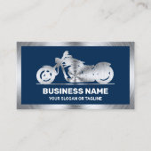 Motorrad-Motorrad-Mechanik für Navy Blue Steel Visitenkarte (Vorderseite)