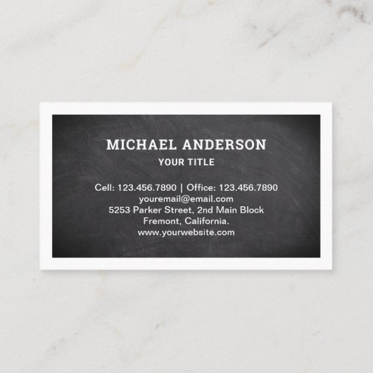 Motorrad-Motorrad-Motorrad-Motorrad-Chalkboard Visitenkarte (Rückseite)