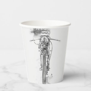 Motorrad-Motorrad-Motorrad-Sketch-Motorradfahrer Pappbecher