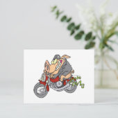 Motorrad-Motorrad-Motorradfahrer Cartoon Postkarte (Stehend Vorderseite)