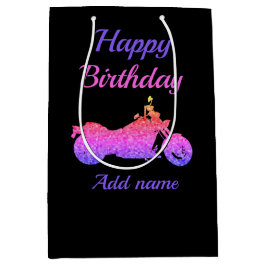Motorrad/Motorrad personalisierte Geschenktasche Mittlere Geschenktüte