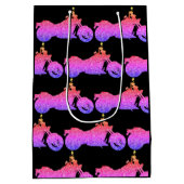 Motorrad/Motorrad personalisierte Geschenktasche Mittlere Geschenktüte (Rückseite)