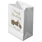 Motorrad/Motorrad personalisierte Geschenktasche Mittlere Geschenktüte (Vorderseite Schrägansicht)