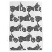 Motorrad-/Motorrad-personalisierte Geschenktasche Mittlere Geschenktüte (Rückseite)