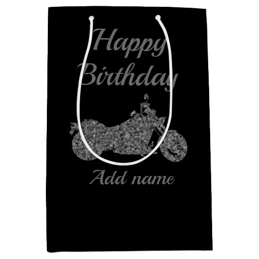 Motorrad-/Motorrad-personalisierte Geschenktasche Mittlere Geschenktüte (Vorderseite)