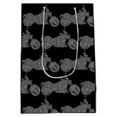 Motorrad-/Motorrad-personalisierte Geschenktasche Mittlere Geschenktüte (Rückseite)