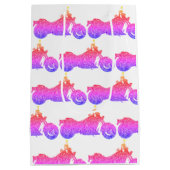 Motorrad/Motorrad personalisierte Geschenktasche Mittlere Geschenktüte (Rückseite)