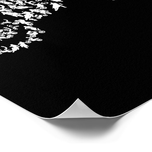 Motorrad-Motorrad-Silhouette Poster (Ecke)