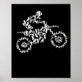 Motorrad-Motorrad-Silhouette Poster (Vorne)