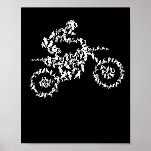 Motorrad-Motorrad-Silhouette Poster (Vorne)