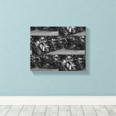 Motorrad-Motorradfahrer - Details Leinwanddruck (Insitu (Holzboden))