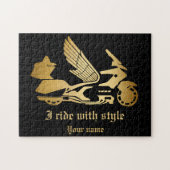 Motorrad Motorradfahrer Goldwing  Puzzle (Horizontal)