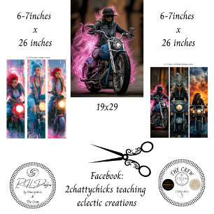 Motorrad Neon Pink Flame Rider Decoupage Geschenkpapier Set