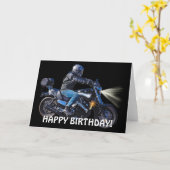 Motorrad Night Biker Geburtstagkarte Karte (Gelbe Blume)