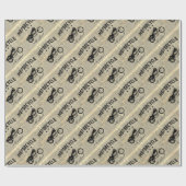 Motorrad Old School Geschenkpapier (Flach)
