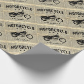 Motorrad Old School Geschenkpapier (Ecke)