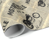 Motorrad Old School Geschenkpapier (Rolleneckpunkt)