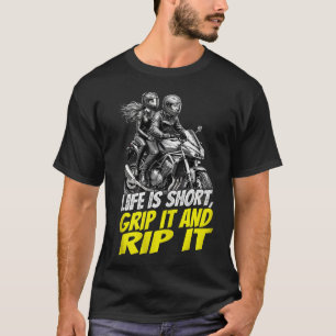 Motorrad-Paar-Greif-Es-Und-Reiß-Es-Biker-T-Shirt T-Shirt
