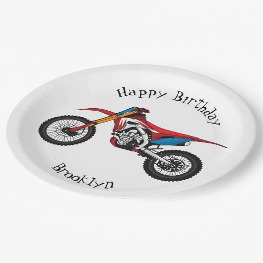 Motorrad Pappteller (Schrägansicht)