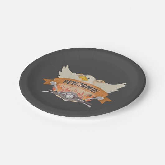 Motorrad Pappteller (Schrägansicht)