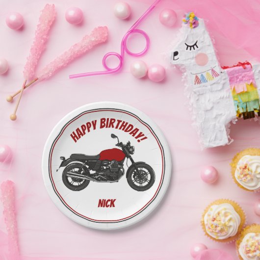 Motorrad Pappteller (Party)