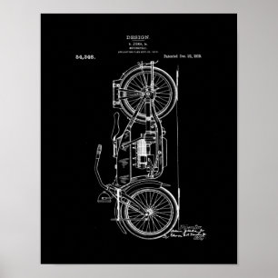 Motorrad-Patent-Kunstposter   Vintage-Motorrad  Poster