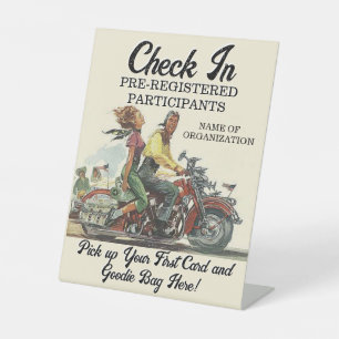 Motorrad-Poker Führen Sie einen Personalisierten E Sockelschild