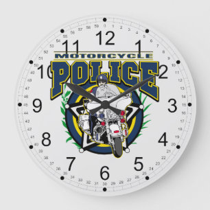 Motorrad-Polizei Große Wanduhr