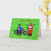 Motorrad-Polizist und Weihnachtskarte Karte (Gelbe Blume)