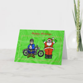 Motorrad-Polizist und Weihnachtskarte Karte
